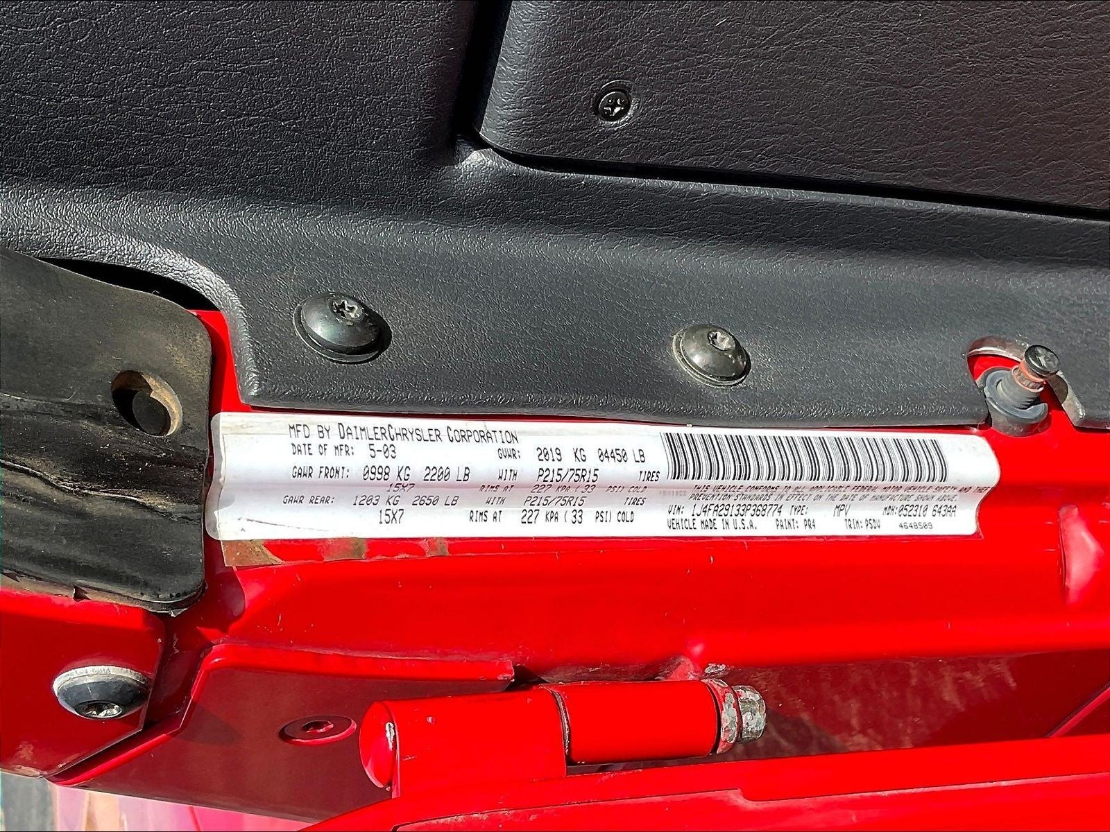 2003 Jeep Wrangler SE